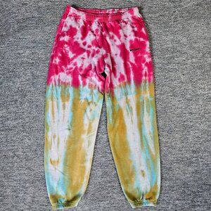 iets frans Sweatpants Womens Large Tie Dye Acid Wash Fleece Lounge Pockets Gym